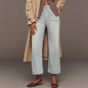 The Colette Crop High-Rise Wide-Leg Jeans by Maeve